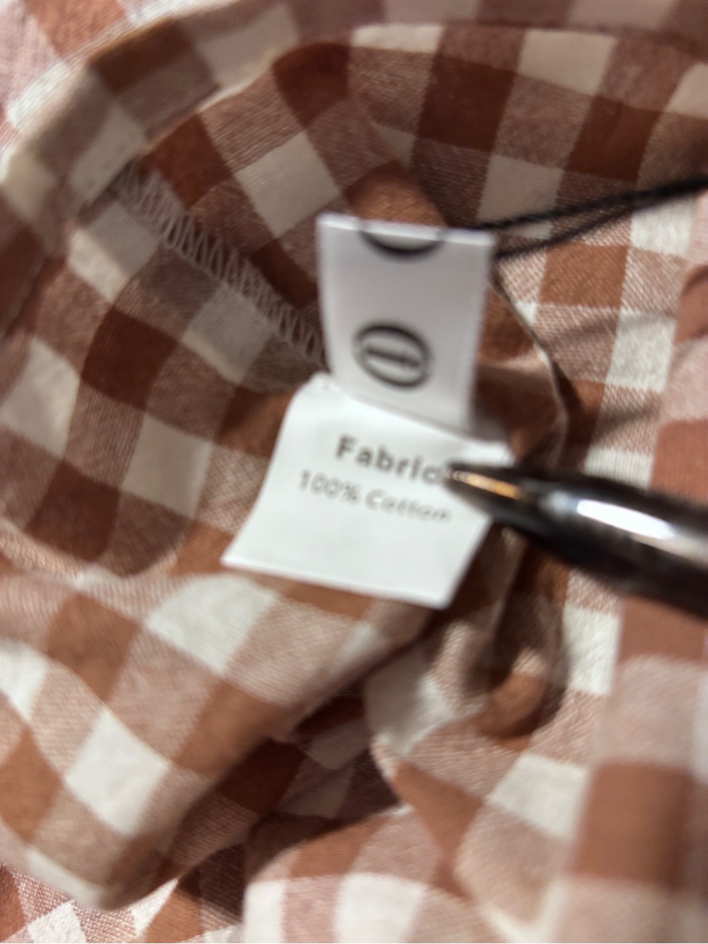 Nwt Who What Wear Summer Tan Gingham Midi Dress Side Pockets Keyhole Back Small — image 5 of 7